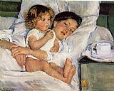 Children Art for sale - Breakfast in Bed by Mary Cassatt